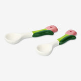 SPOON CERAMIC 2PCS SET FLOWER TULIP SHAPE